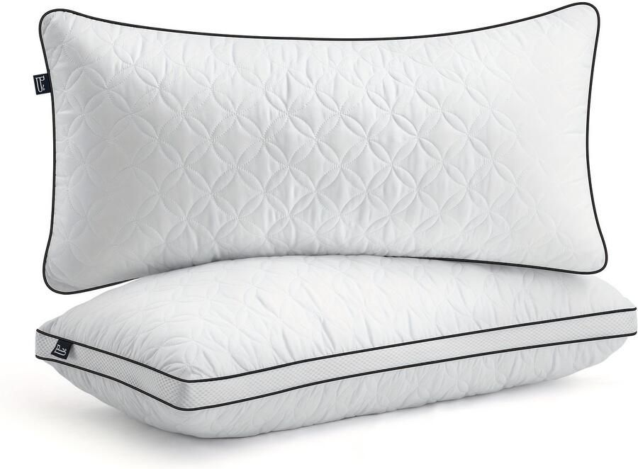 Set Van 2 Kussens Orthopedische Bijliggende Kussen Gemaakt Van 1500gx2 Microfibre Vulling Ademende Nekkussen Slaapkussen zitkussen bed kussen sofakussen Zacht En Steunend Wasbaar