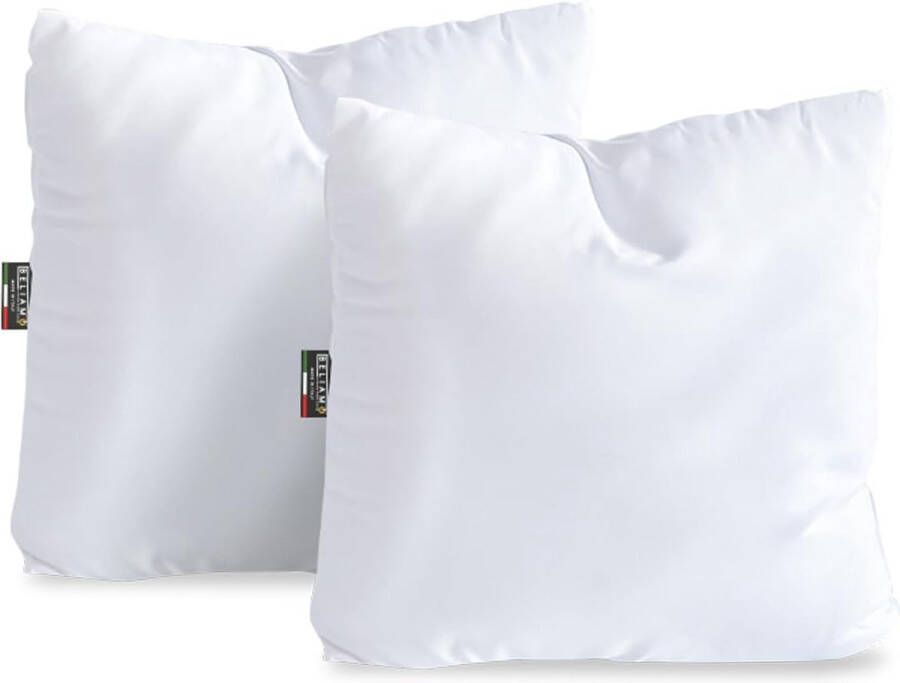 Set van 2 kussens voor bank 60 x 60 cm zacht microvezel wit vulling decoratieve kussens anti-beest kussen meubilair slaapbank woonkamer wasbaar