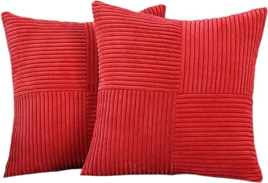 Set van 2 kussenslopen 40 x 40 cm Corduroy bankkussens Halloween Kerstmis Patchwork Decoratieve kussenhoezen Vierkante decoratieve kussenhoezen Voor banken Woonkamer Slaapkamer Model I