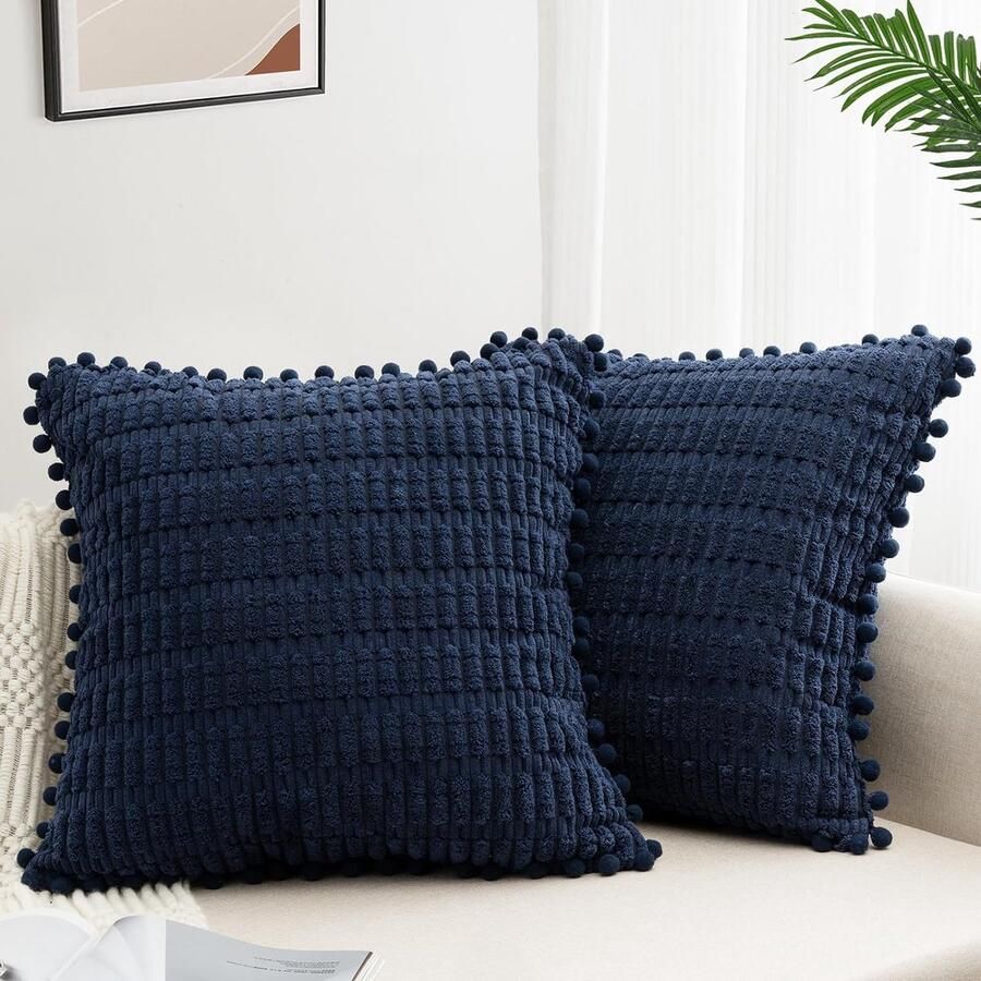 Set van 2 kussenslopen 40 x 40 cm corduroy fluweel sofakussen zachte kussenhoezen boho-kussenslopen sierkussen moderne kussens decoratie voor bank slaapkamer thuis auto