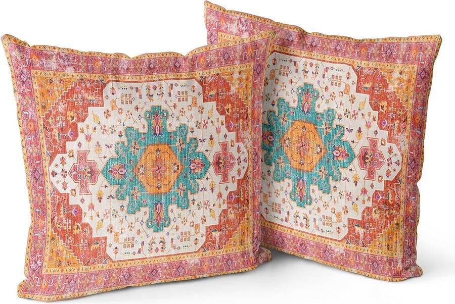 Set van 2 kussenslopen 40 x 40 cm zacht voor tuinbank bed decoratieve kussenhoezen 16 x 16 inch - Foto 2