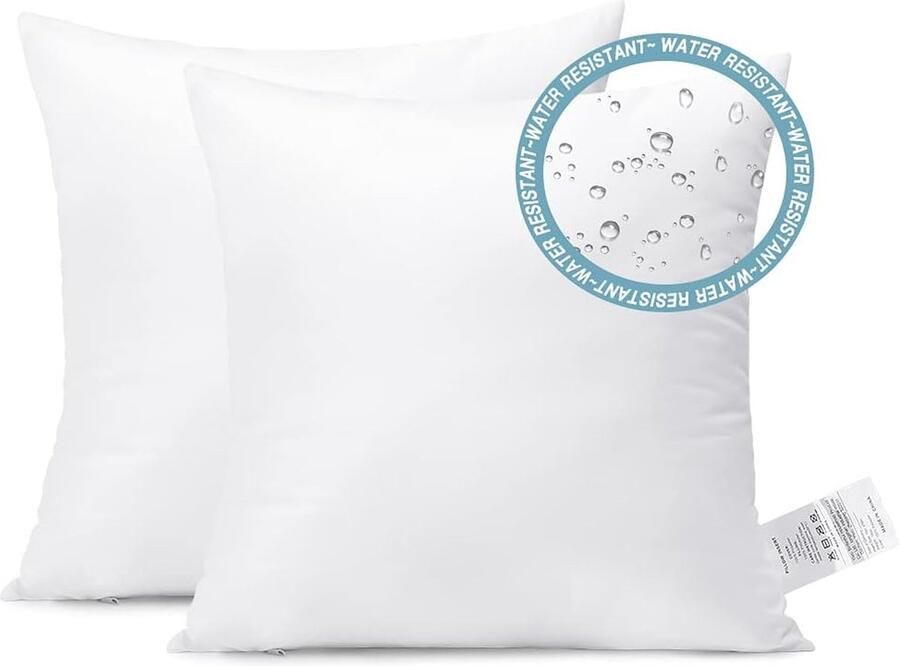 Goodivery Set van 2 kussenvullingen waterdicht 45 x 45 cm binnenkussen vulkussen sierkussen hoofdkussen premium outdoor kussenset voor slaapkamer woonkamer bed bank 45 x 45 cm