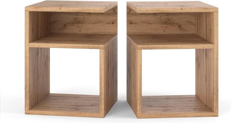 Set van 2 Moderne Nachtkastjes zonder Laden voor Slaapkamer en Woonkamer Eenvoudige Salontafel 32 x 40 x 30 cm