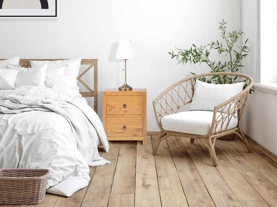 Vente-unique Set van 2 nachtkastjes met 2 lades Mindihout Naturel PILABO L 45 cm x H 55 cm x D 35 cm