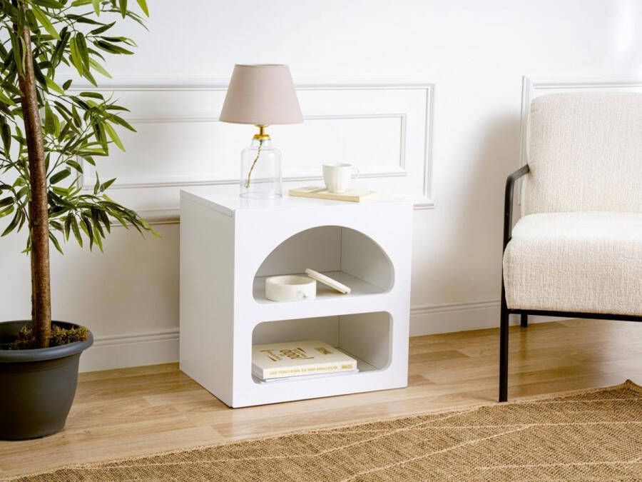 Vente-unique Set van 2 nachtkastjes met opbergruimte Wit LUELA L 50 cm x H 50 cm x D 40 cm