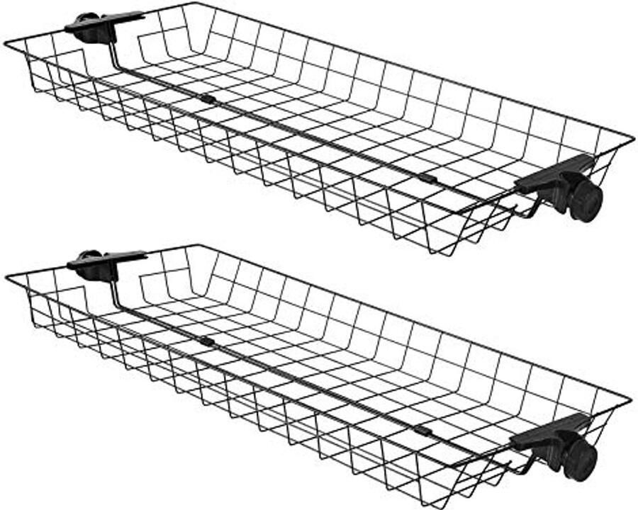 Set van 2 opbergmanden voor kledingrek met telescopische ophangfunctie