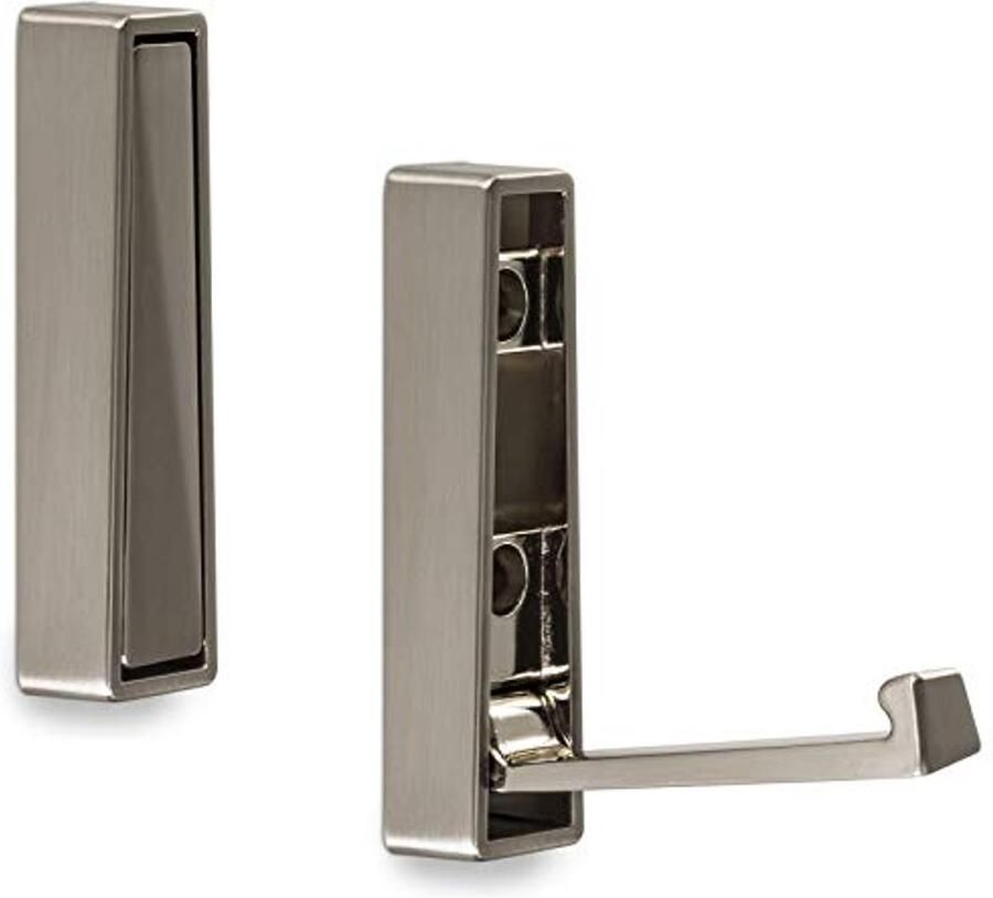 Set van 2 opvouwbare haken BARI 80 x 20 x 15 mm RVS look opvouwbare kapstokhaken opvouwbare haken van SO-TECH