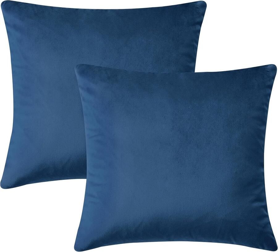 Set van 2 pluche fluwelen kussenhoezen 45 x 45 cm stijlvolle sierkussens voor bank en slaapkamer