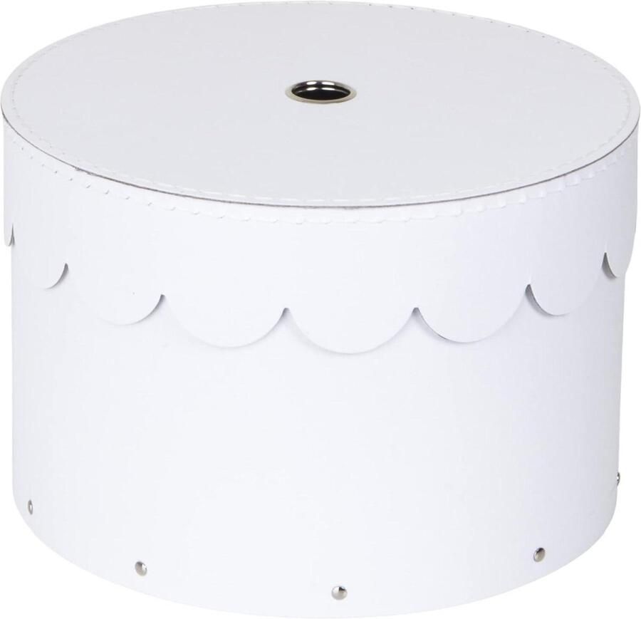 Set van 2 ronde opbergdozen met deksel wit kleding speelgoed opbergen