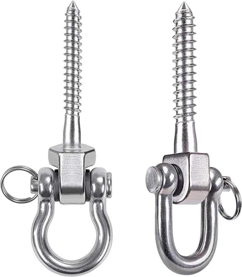 Set van 2 schommelhaken voor houten balken plafondhaken schommelhaken roestvrijstalen schommelophanging heavy duty 800 kg schommelophanging voor speeltuin yoga hangmat bokszakken