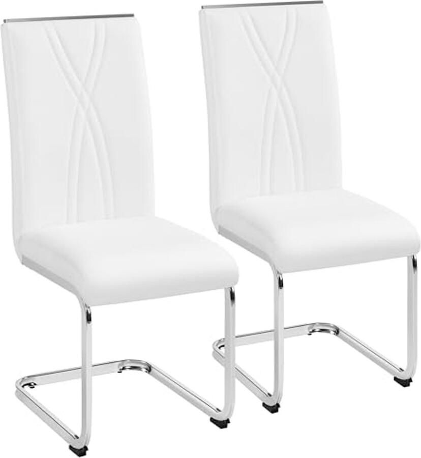 Set van 2 schommelstoelen voor eetkamer en keuken Metalen onderstel Kanten en comfortabele stoel