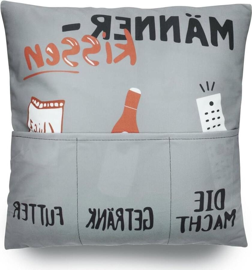 Set van 2 sierkussenhoezen met 6 organizer-tassen 45 x 45 cm Moderne decoratieve kussenslopen voor bank en slaapkamer geen kussens inbegrepen