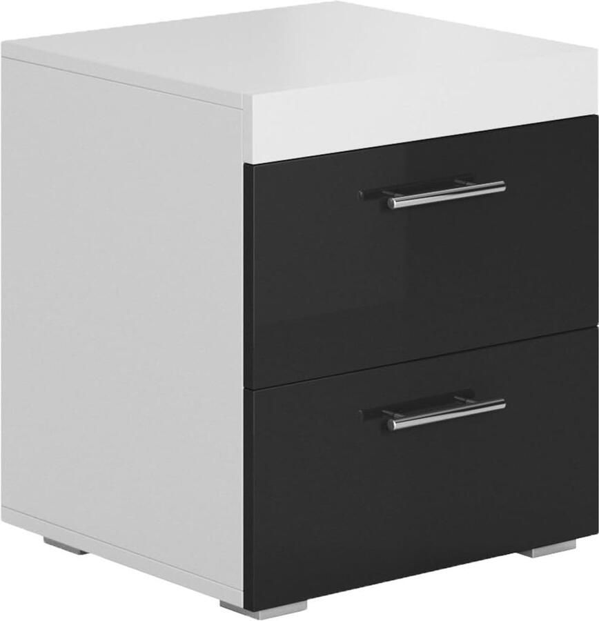 Set van 2 stijlvolle nachtkastjes – Zwart en wit modern design