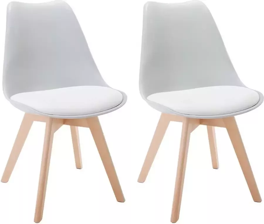 Vente-unique Set van 2 stoelen JODY Polypropyleen en beuk Lichtgrijs L 49 cm x H 82 cm x D 57 cm - Foto 2
