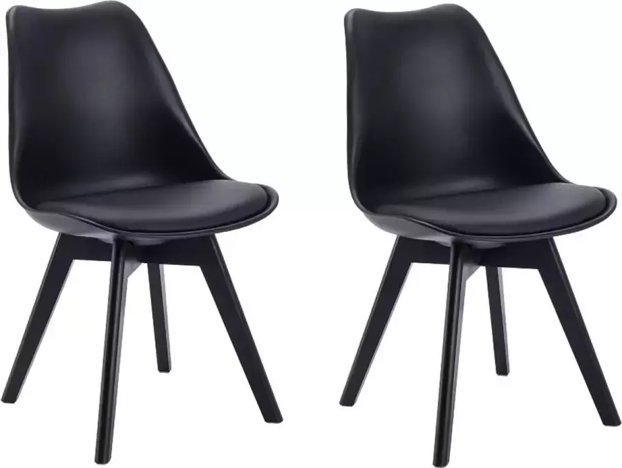 Vente-unique Set van 2 stoelen JODY Polypropyleen en beukenhout Zwart L 49 cm x H 82 cm x D 57 cm - Foto 2