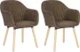 THA Set van 2 Stoelen Luxe Eetkamerstoel Eetkamerstoelen 2 stoelen Voor keuken of huiskamer Moderne look Geruit Velvet Donker Groen - Thumbnail 2