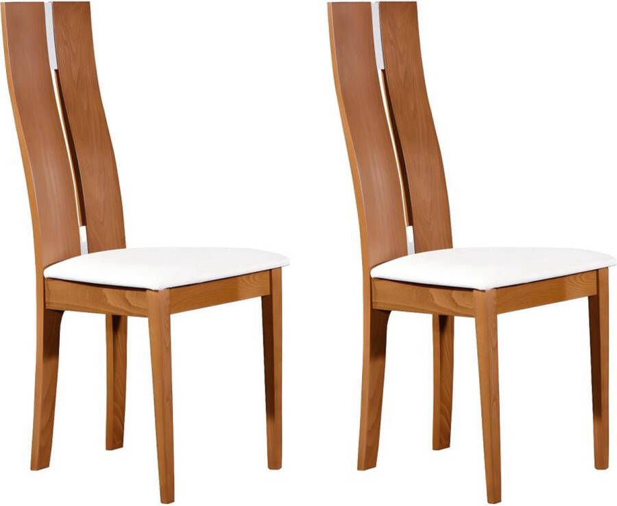 Vente-unique Set van 2 stoelen SALENA massief beuken eiken L 44 cm x H 103 cm x D 50 cm