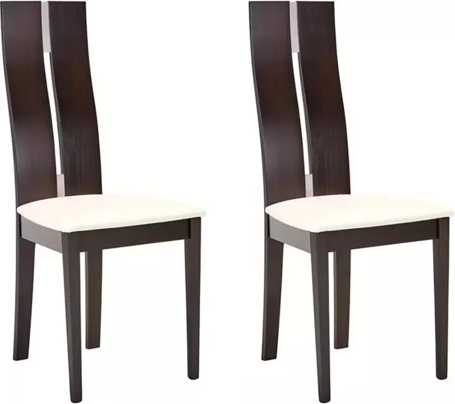 Vente-unique Set van 2 stoelen SALENA massief beuken wengé L 44 cm x H 103 cm x D 50 cm - Foto 2