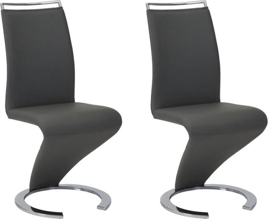 Vente-unique Set van 2 stoelen TWIZY zwart kunstleer L 61 cm x H 100 cm x D 49 cm - Foto 1