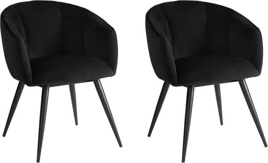 Pascal Morabito Set van 2 stoelen VADIM Fluweel en metaal Zwart van L 60.5 cm x H 81 cm x D 64 cm - Foto 1