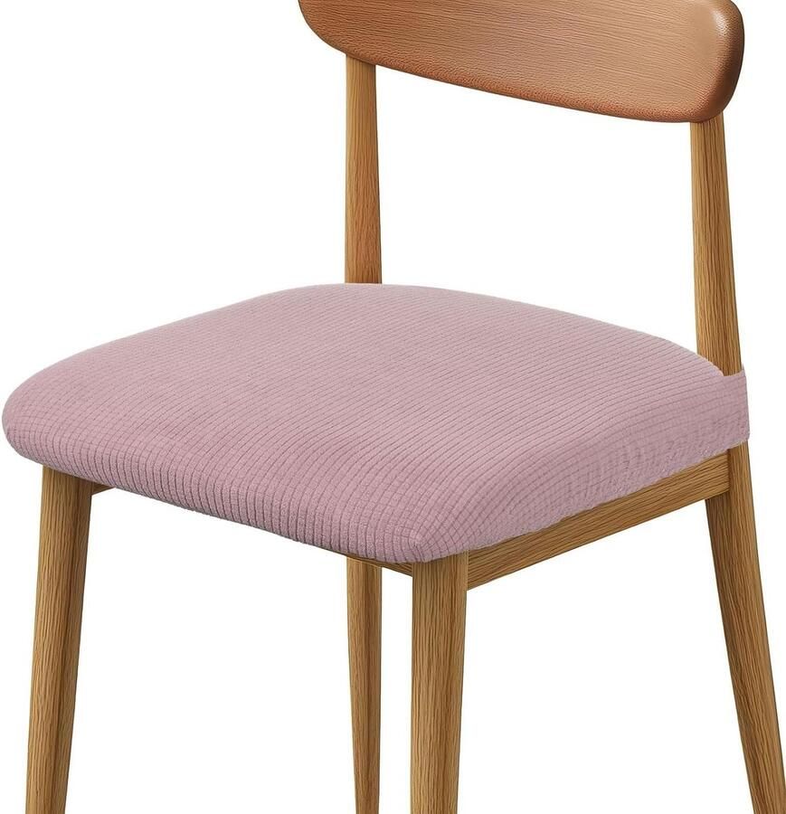 Allecto plus Set van 2 rekbaar wasbare stoelhoezen voor eetkamerstoelen Donkerroze Meubelbescherming Geschikt voor eetkamer hotel keuken banket