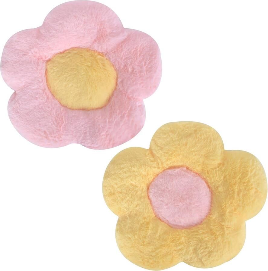 Set van 2 stoelkussens comfortabele zitkussens vloerkussen pluche kussen bloemvorm tatami vloerkussen bankkussen decoratief kussen voor tuinstoel keuken of eetkamer