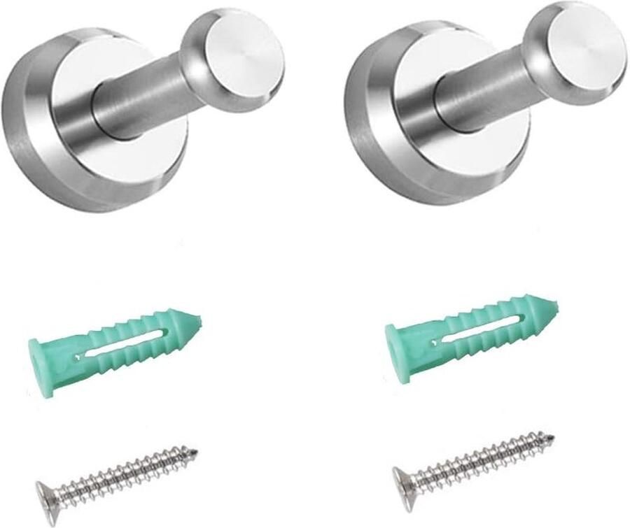 Set van 2 Wandhaken van Roestvrij Staal Kledinghaken voor Badkamer en Kantoor Sterk en Duurzaam