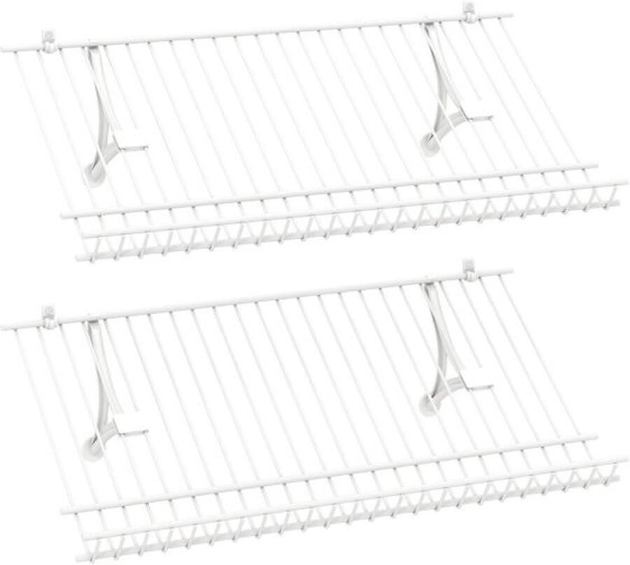 Set van 2 wandplanken – 24 zwevende draadplanken voor fotolijsten en decoratie – Wit