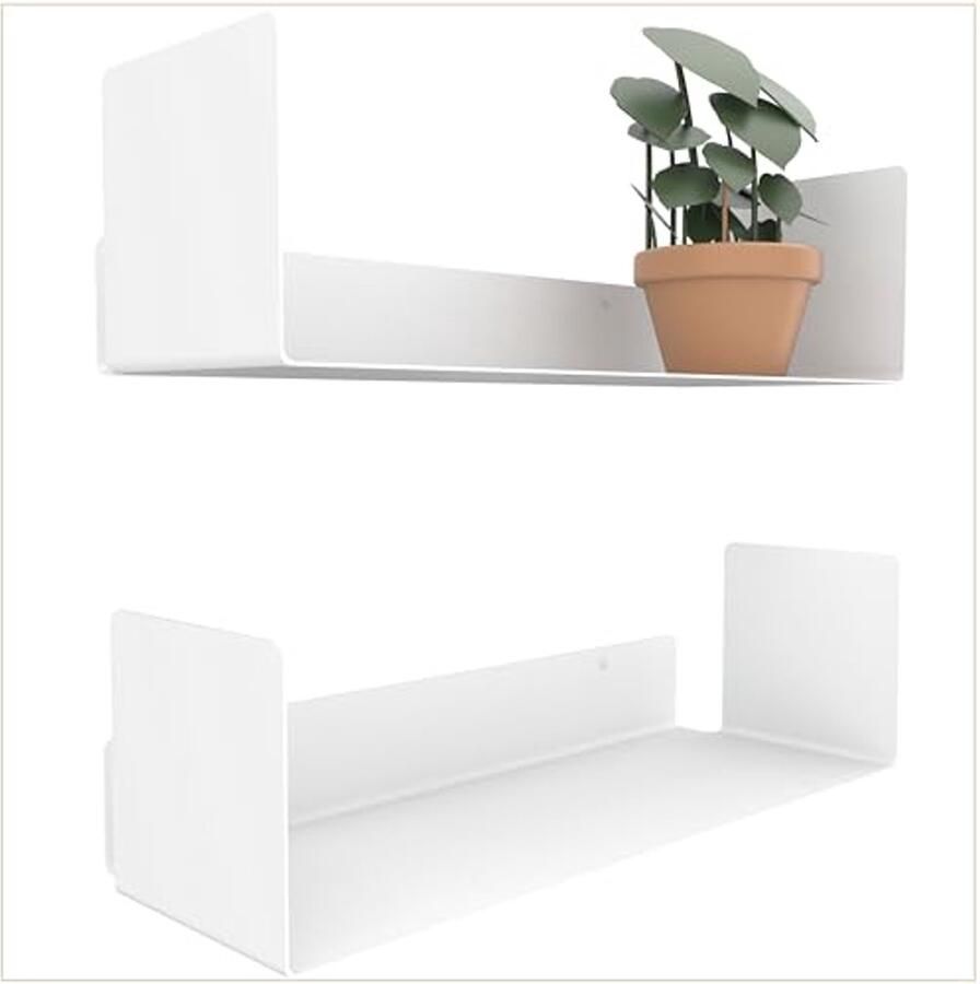 Set van 2 Wandplanken Moderne en Tijdloze Design Boekenplank voor Kantoor en Woonkamer Eenvoudige Montage Wandplank 2x 40 cm