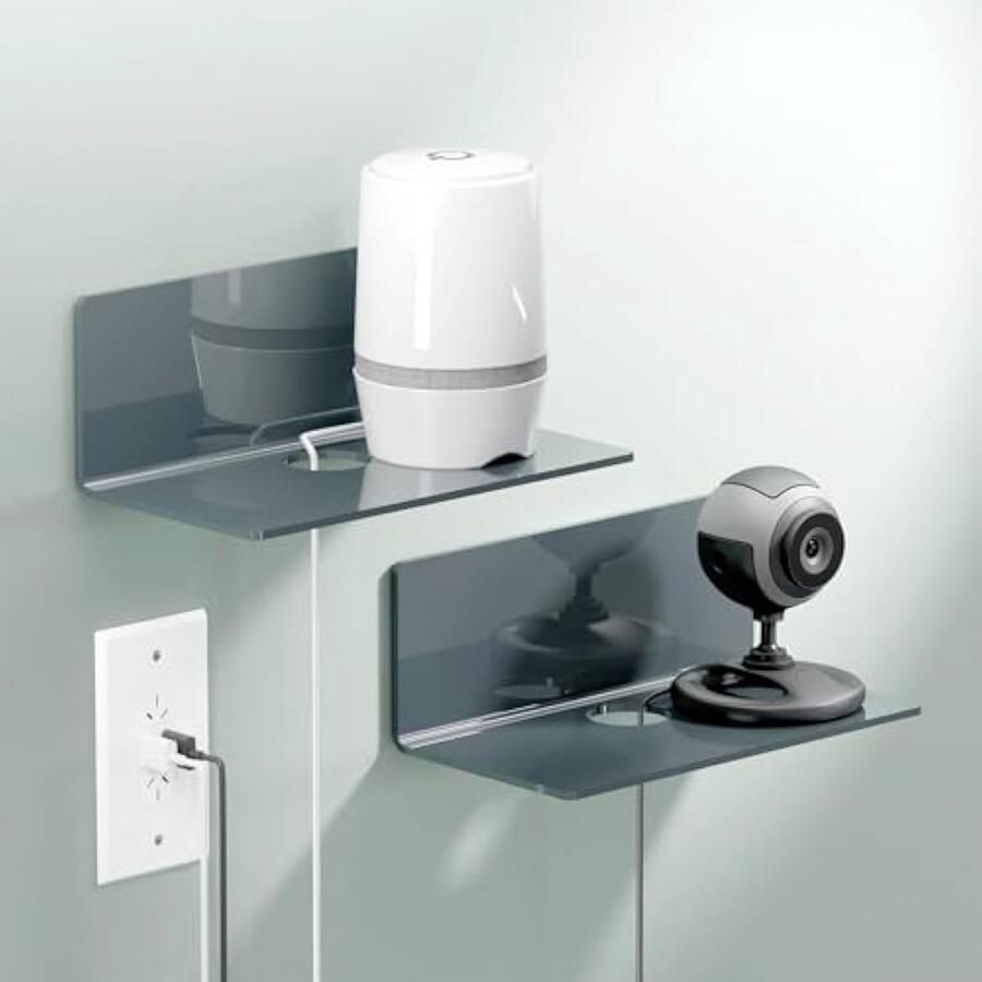 Set van 2 wandplanken zelfklevend zonder boren 23 cm breed acryl wandrek voor badkamer woonkamer slaapkamer keuken kantoor pessimist