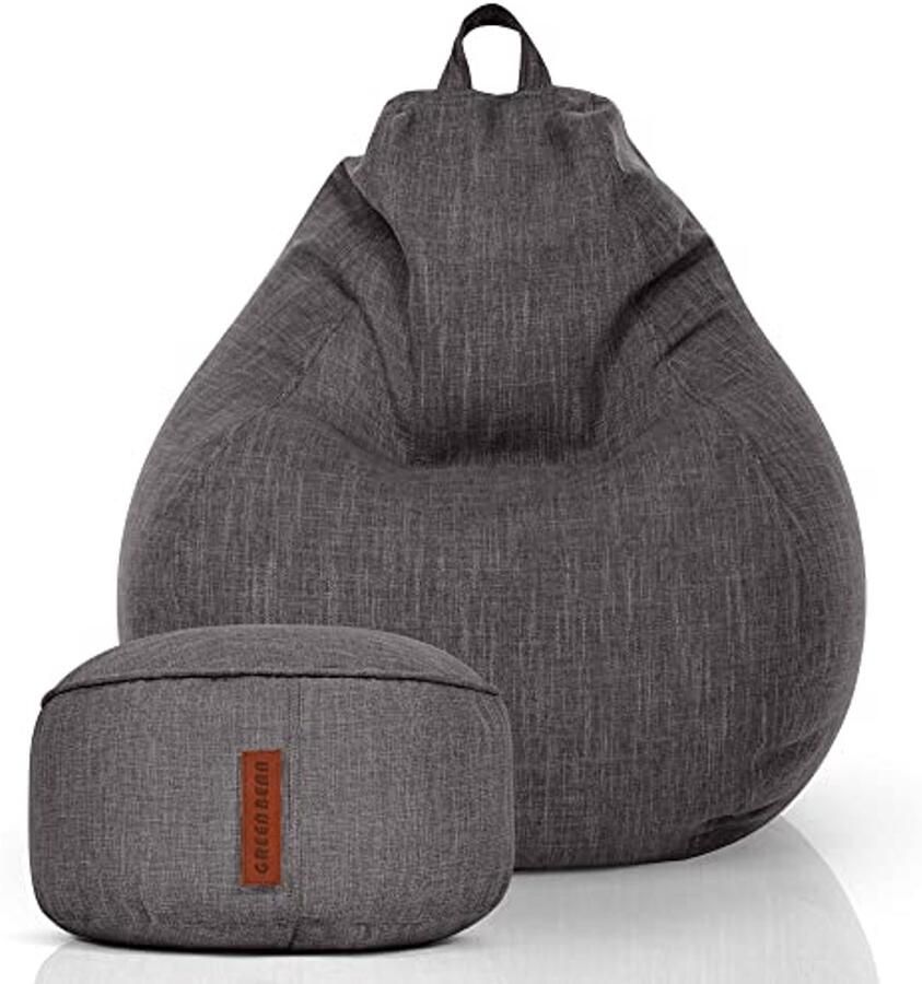 Set van 2 XXL Zitzakken met Voetenbankje Ergonomische Lounge Poef en Zitkussen voor Binnen