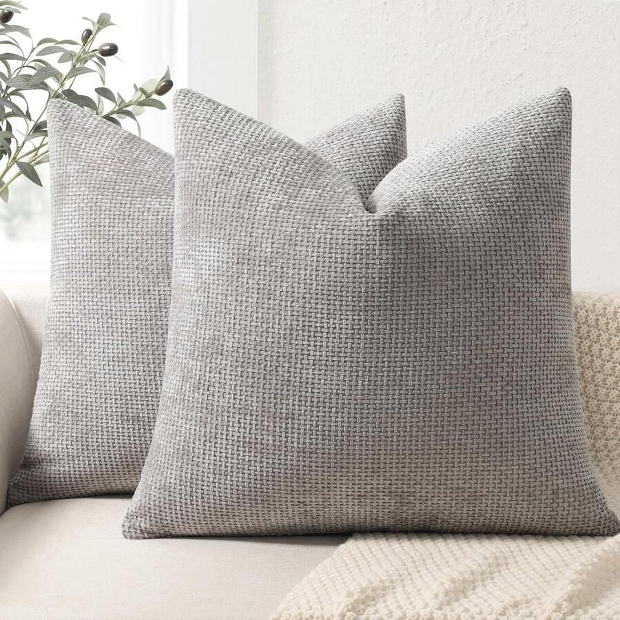 Set van 2 Zachte Chenille Kussenslopen 45x45 voor Sofa en Bed Luxe Decoratieve Kussenhoezen