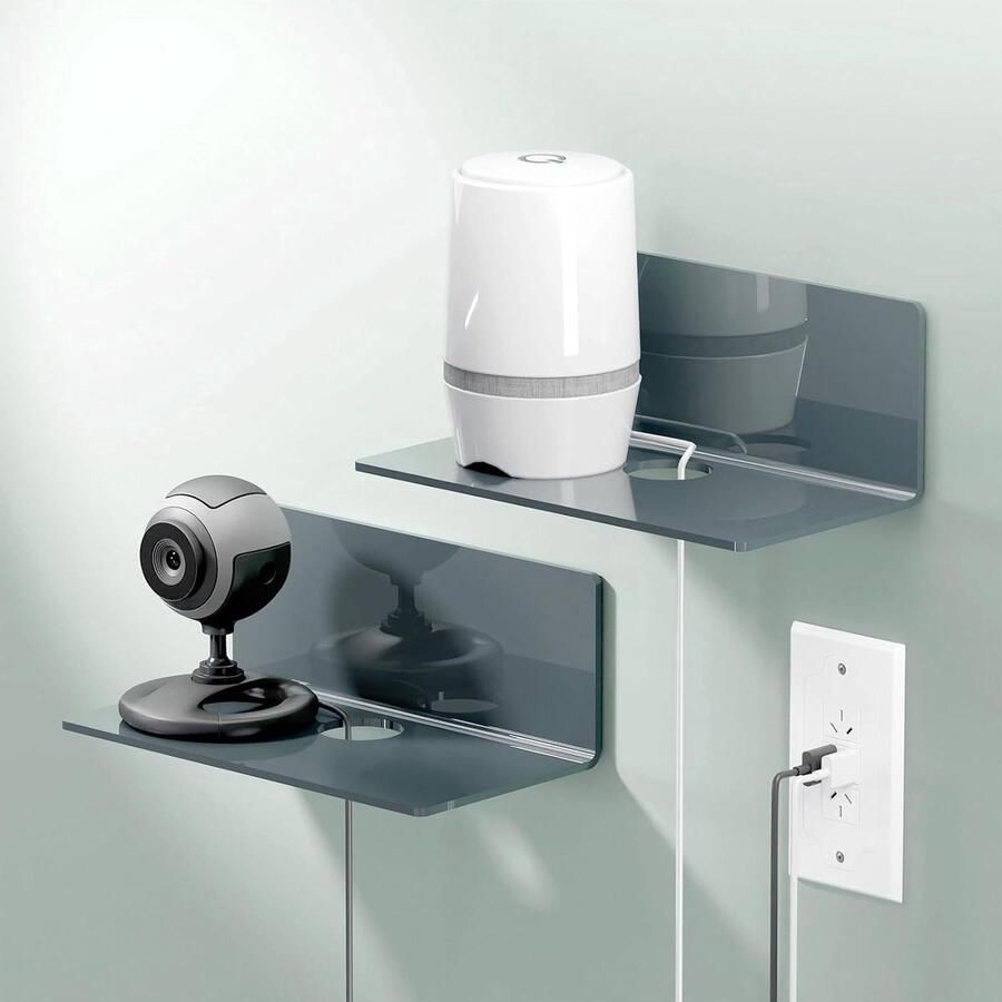 Set van 2 zelfklevende wandplanken veelzijdig wandrek 2 stuks acryl 23 cm breed