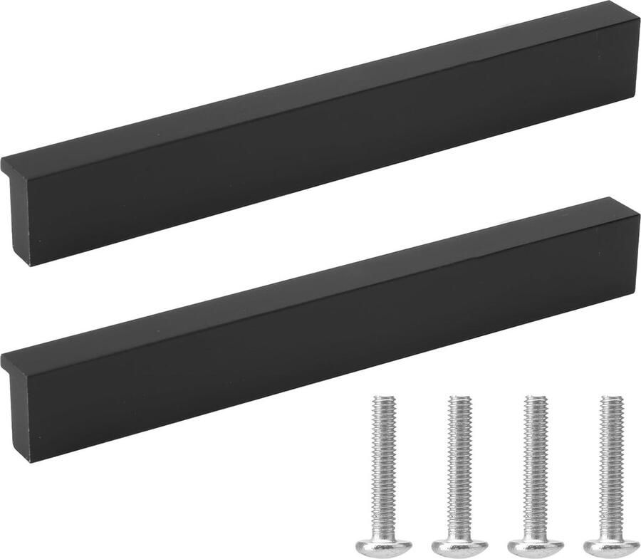 Set van 2 zwarte meubelgrepen voor keukenkasten en meubels 128 mm gatafstand