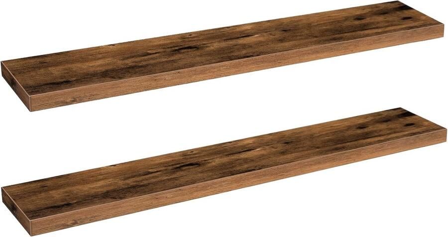 Set van 2 zwevende planken 120 cm met onzichtbare houders voor badkamer slaapkamer toilet keuken kantoor woonkamerdecoratie rustiek café BF120BJP201