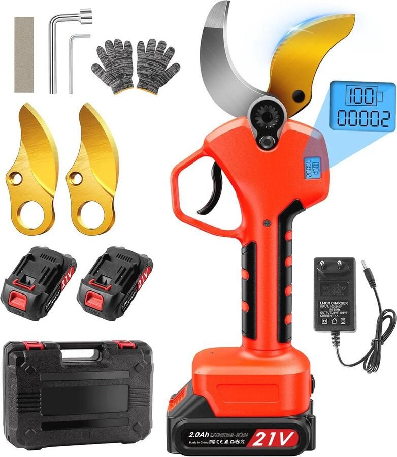 Draadloze Elektrische Snoeischaar met SK7 Mes voor Tuin en Boomtakken Efficiënte Snoeioplossing met Instelbare Snijdikte