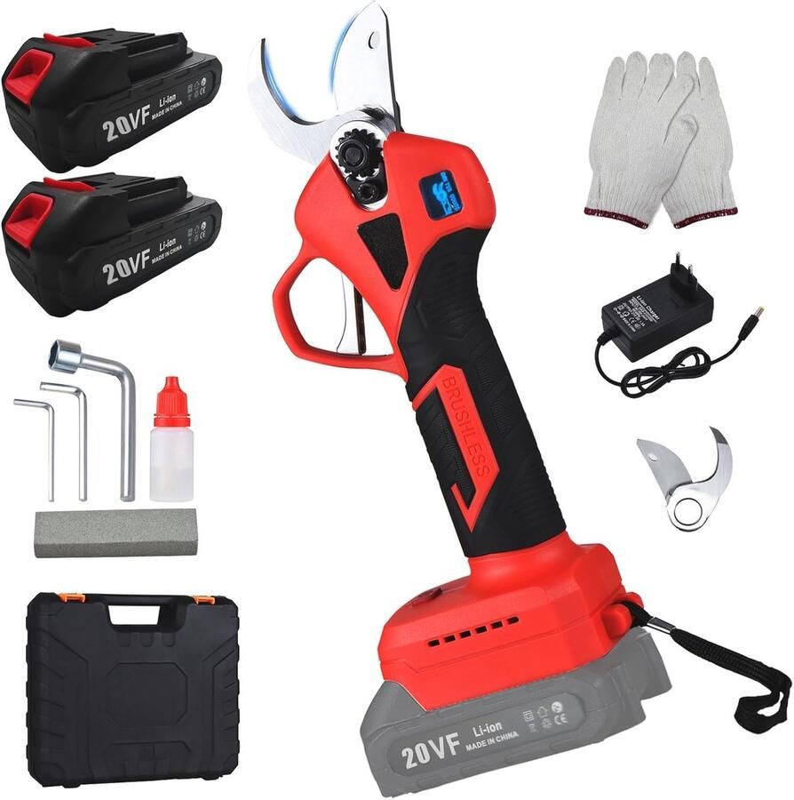 Draadloze elektrische snoeischaar met LED-display Tuinschaar voor tuinieren en fruitbomen met accu's