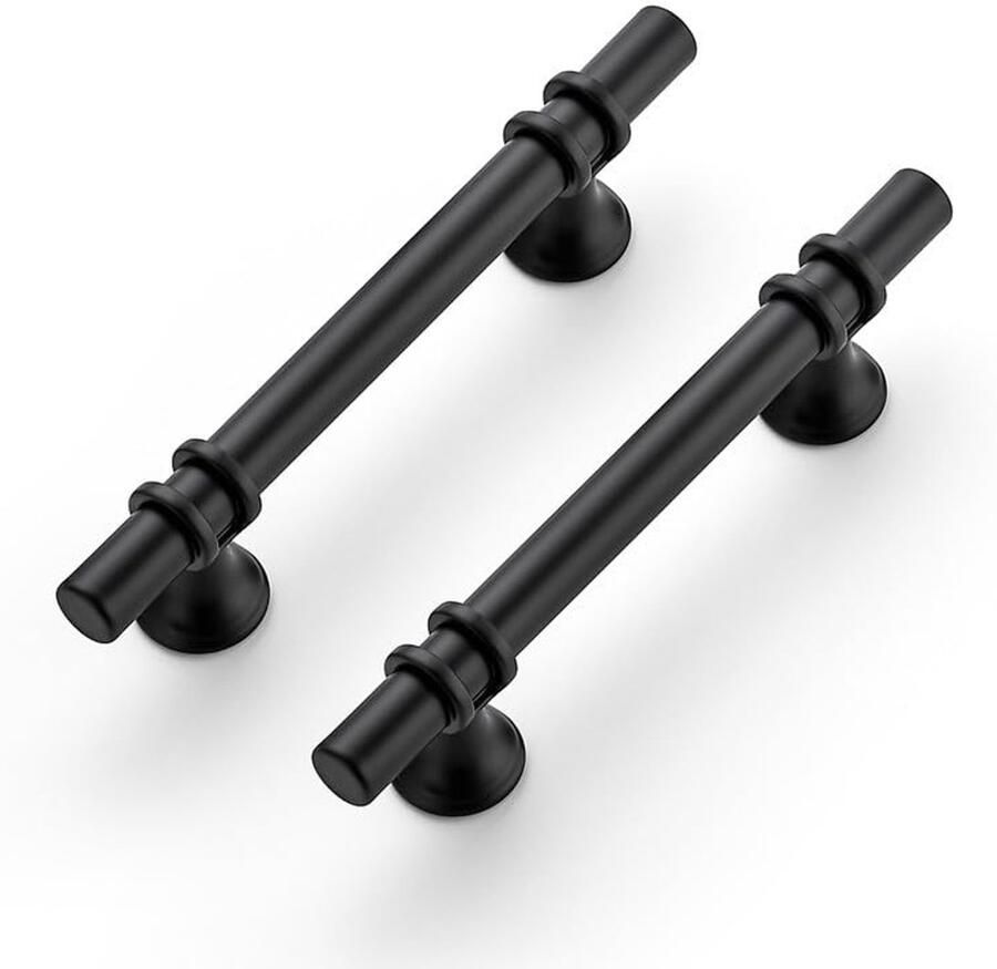 Ibenzoa Elegant Zwarte Meubelgrepen Set van 10 voor Kasten en Keukendeuren met Ronde Sokkel