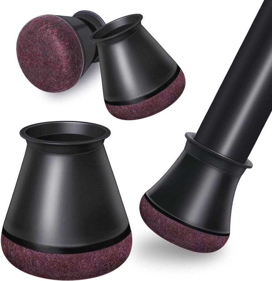 Set van 24 kleine zwarte siliconen stoelpootbeschermers voor meubels