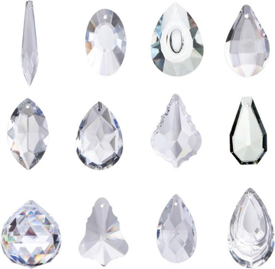Set Van 24 Kristallen Zonnevangers Glazen Prisma Hangers Voor Kroonluchters Lampen & Vensterdecoratie Sfeervolle Woondecoratie - Foto 2