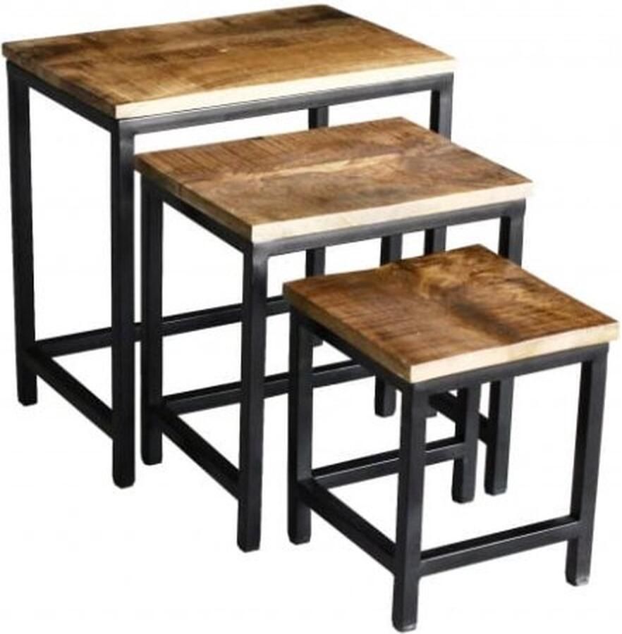 ZAZA Home Set Van 3 Bijzettafels 'Akra' Mangolia