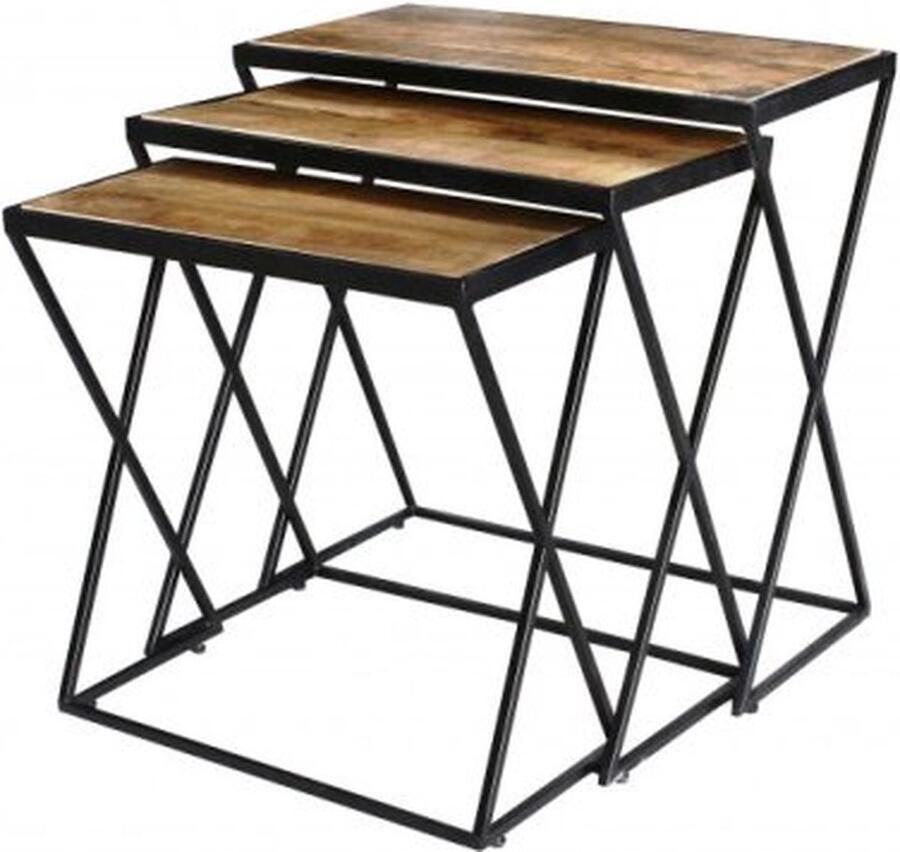 ZAZA Home Set Van 3 Bijzettafels 'Hilda' Mangolia