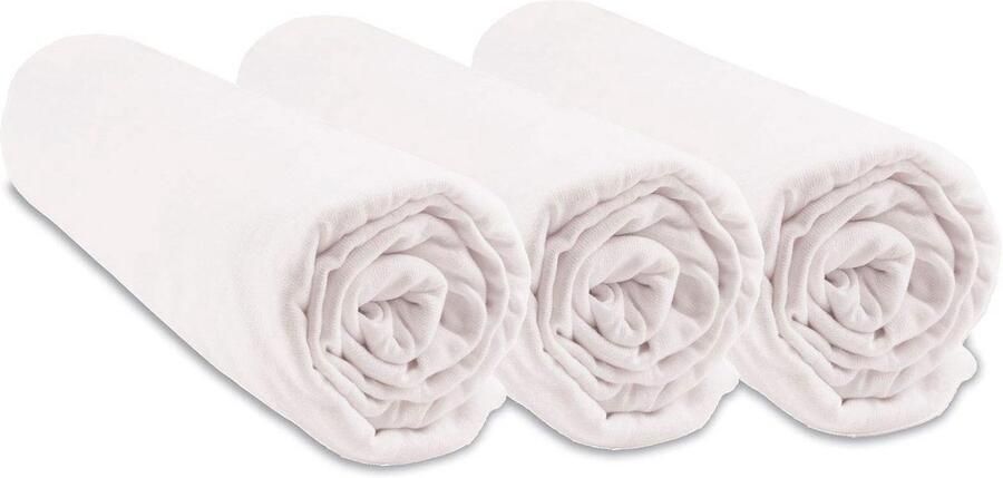 Set van 3 Biokatoen Hoeslakens 70 x 140 cm voor Babybed Ademend en Rekbaar