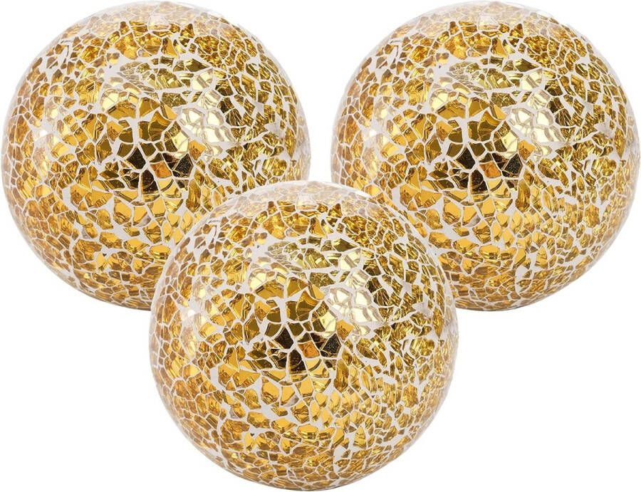 Set van 3 decoratieve ballen 4 decoratieve glazen ballen mozaïek ballen voor vazen ​​kommen tafel centerpieces decoraties ornamenten voor thuis feest mantel vakantie