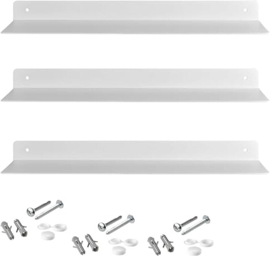 Set van 3 design zwevende planken 350 x 130 x 30 mm Moderne wandplank voor badkamer keuken of woonkamer