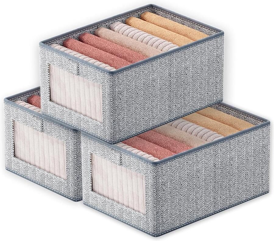 Set van 3 kledingkastorganizers opvouwbare kastorganizers ruimtebesparende lades organisatiesysteem kledingkast voor het opbergen van kleding overhemden broeken ondergoed medium