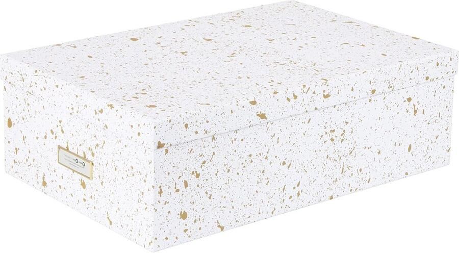 Set van 3 opbergdozen met deksel voor slaapkamer kinderkamer werkruimte badkamer goud gespikkeld