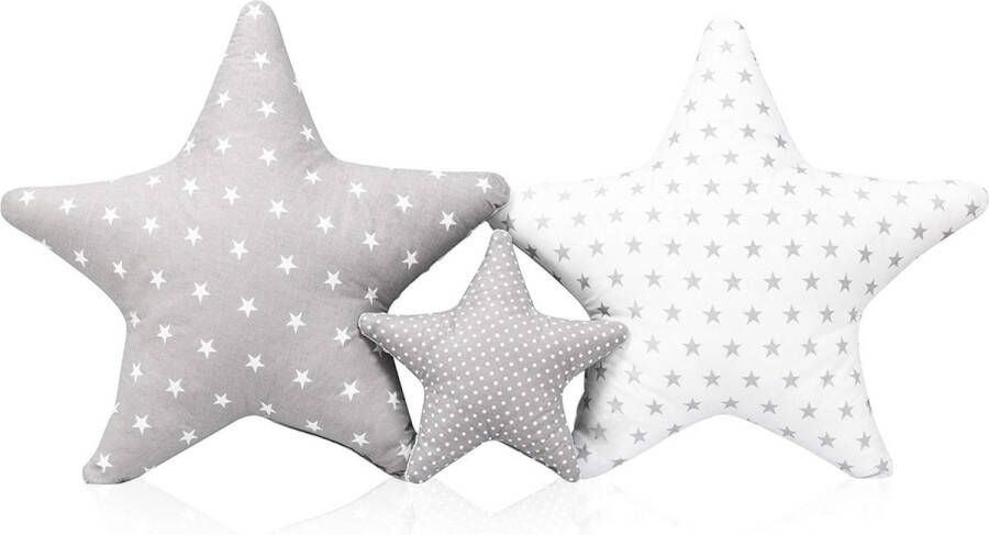 Set van 3 sierkussens sterretje ster ca. 60 cm 28 cm kinderkamer decoratie sterkussen baby kussen met vulling voor babykamer babybed meisjes jongens SET1 - Foto 2