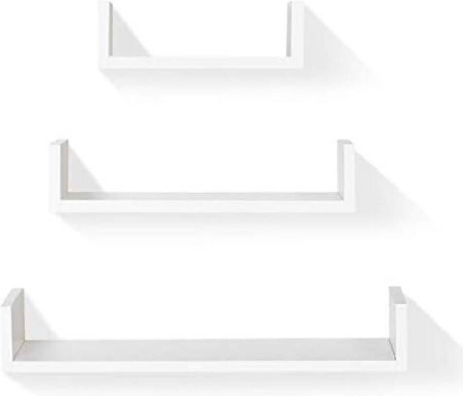 Set van 3 witte wandplanken