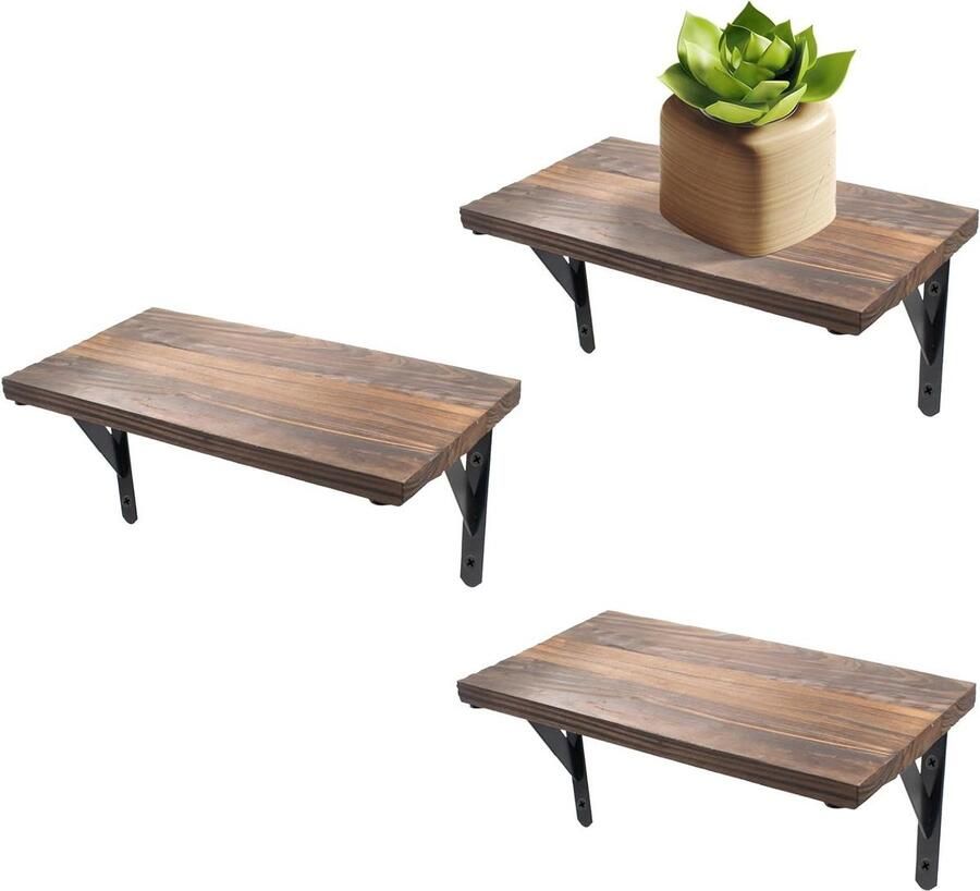Set van 3 zwevende wandplanken 29 x 15 x 15 cm houder voor woonkamer keuken wandplank rek decoratie voor kantoor badkamer